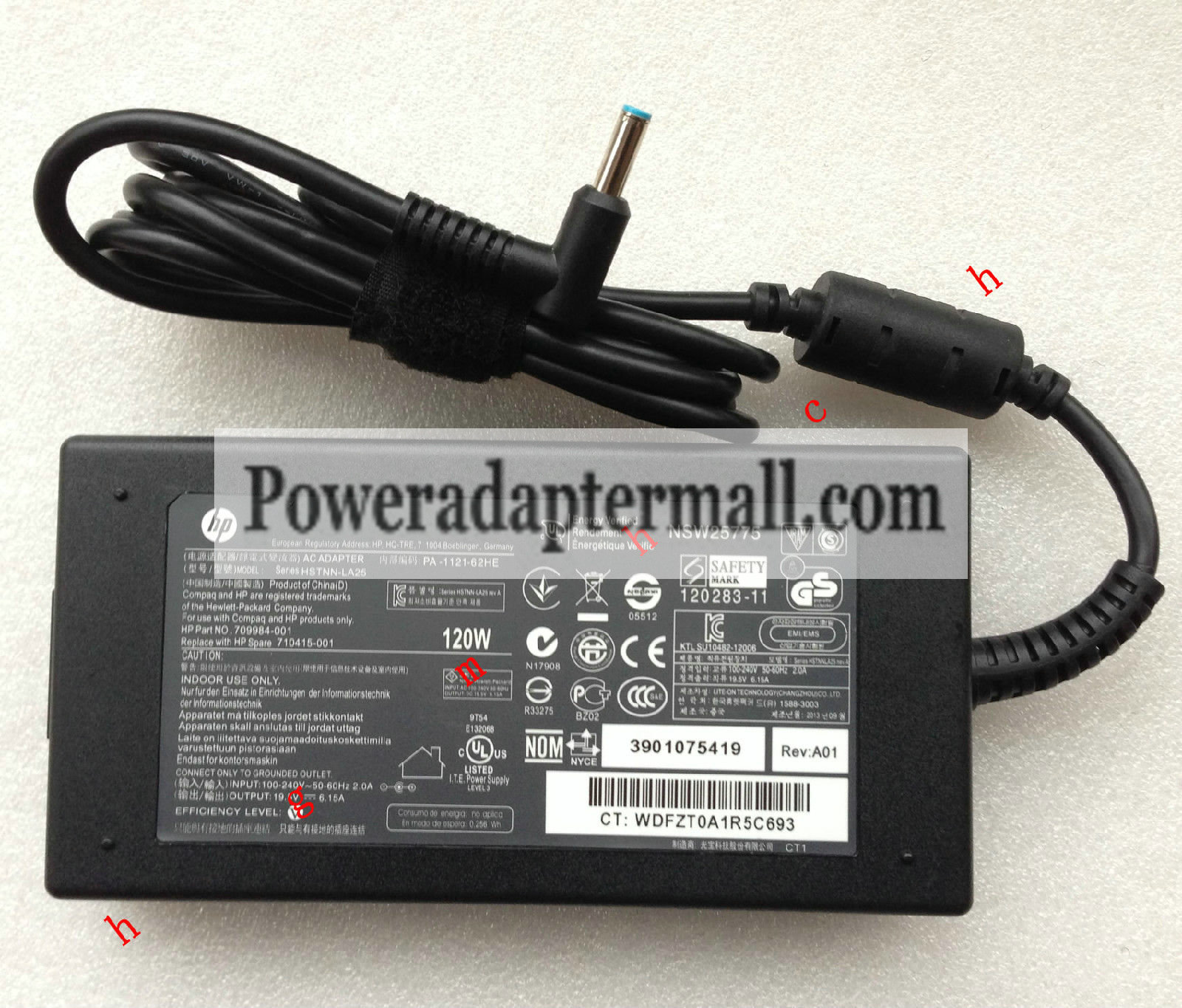19.5V 6.15A HP ENVY 15-q004tx HSTNN-CA25 Notebook AC Adapter